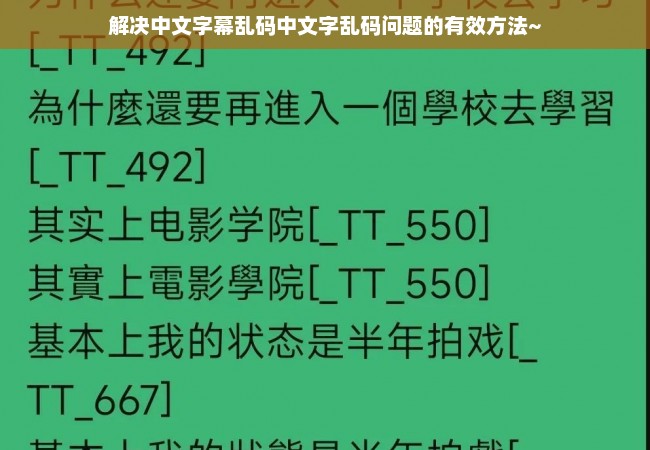 解决中文字幕乱码中文字乱码问题的有效方法~